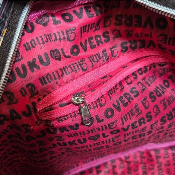 Y2K Harajuku Lovers black snowflake print kawaii duffel shoulder bag purse - Picture 8 of 11